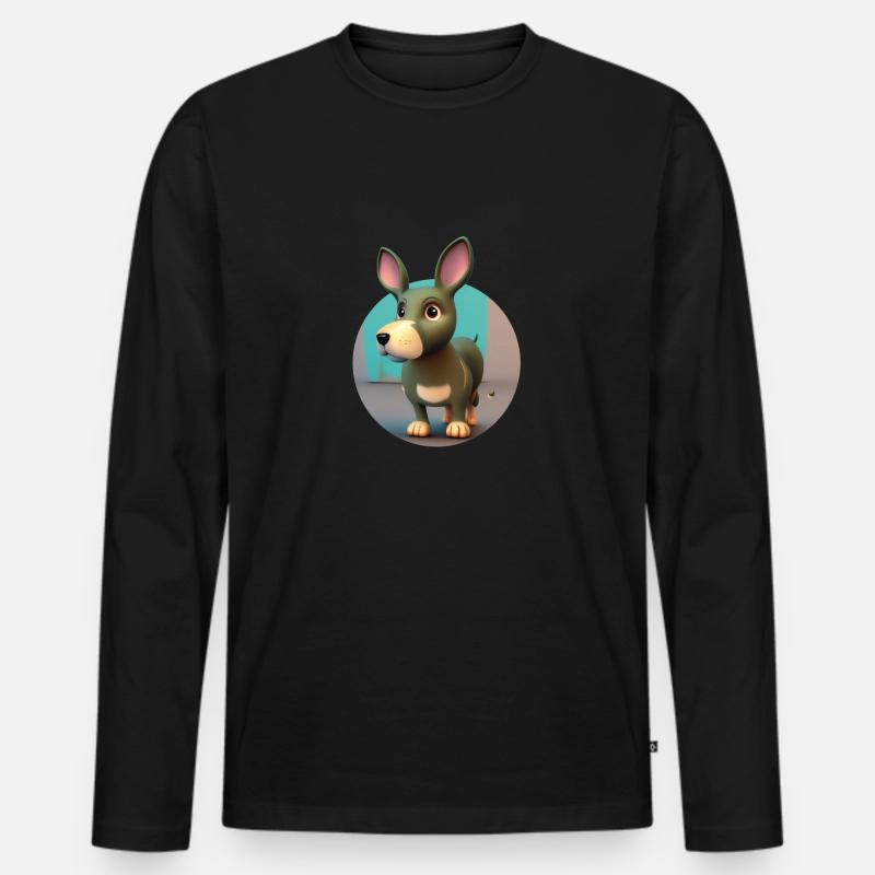 Geduldiger Wartender - Männer Premium Bio Langarmshirt - Schwarz