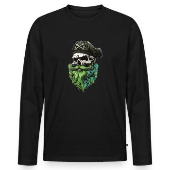 Old man with beard and hat - Men's Premium Organic Long Sleeve Shirt - black - Front - Nico (187cm)