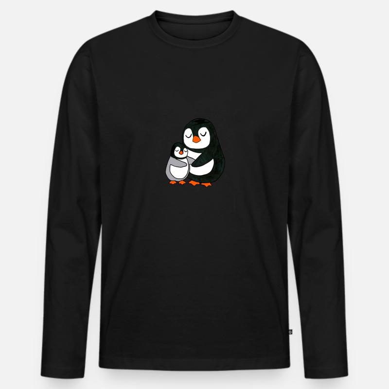 Pinguin United - Männer Premium Bio Langarmshirt - Schwarz