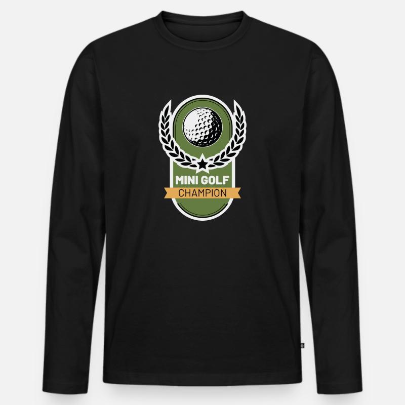 Golf Champion - Männer Premium Bio Langarmshirt - Schwarz