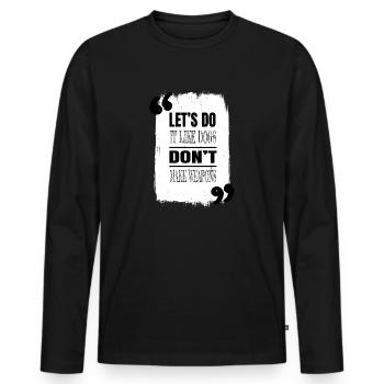 bird green humor statement hippy peace funky - Männer Premium Bio Langarmshirt - Schwarz - Vorne - Nico (187cm)