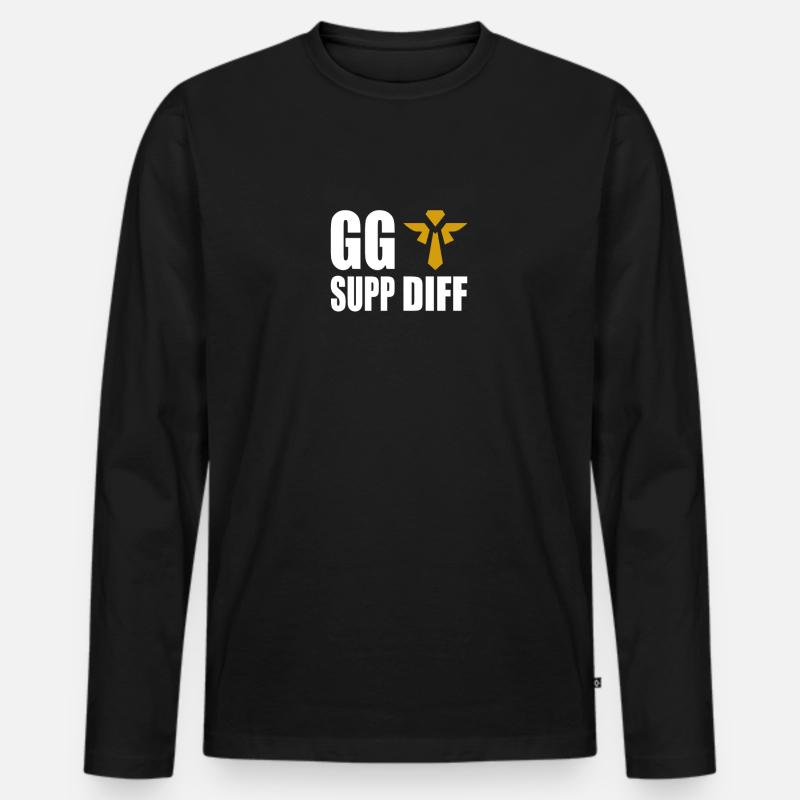 GG Supp Diff Gamer Gaming - Männer Premium Bio Langarmshirt - Schwarz