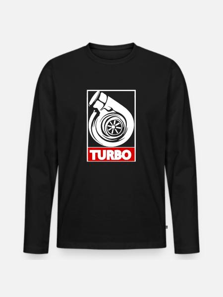 Turbo Grafik Vintage Tuner Geschenk - Männer Premium Bio Langarmshirt - Schwarz