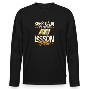 Plan de leçon Enseignant Planificateur préscolaire École - T-shirt manches longues Premium bio Homme - noir - Devant - Nico (187cm)
