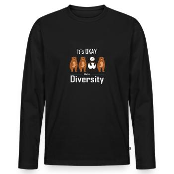 More Diversity - Men's Premium Organic Long Sleeve Shirt - black - Front - Nico (187cm)
