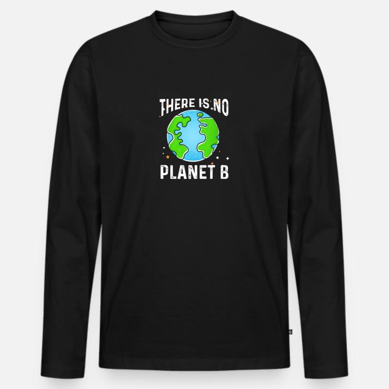 No Planet B - Männer Premium Bio Langarmshirt - Schwarz