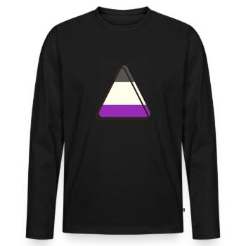 Triangle asexuel - T-shirt manches longues Premium bio Homme - noir - Devant - Nico (187cm)