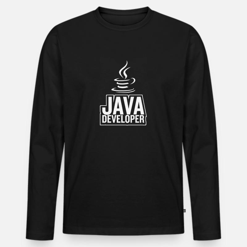 Java Developer Coffee Kaffee - Men's Premium Organic Long Sleeve Shirt - black