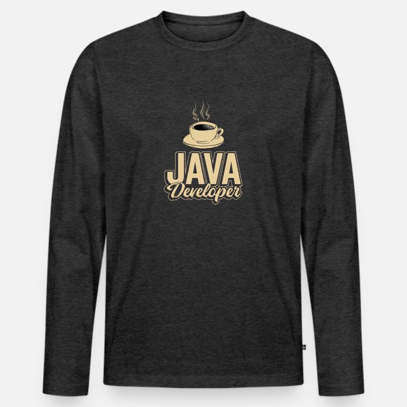 Java Developer Coffee Kaffee Men's Premium Organic Long Sleeve Shirt