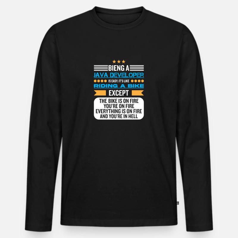 Java Developer - Men's Premium Organic Long Sleeve Shirt - black