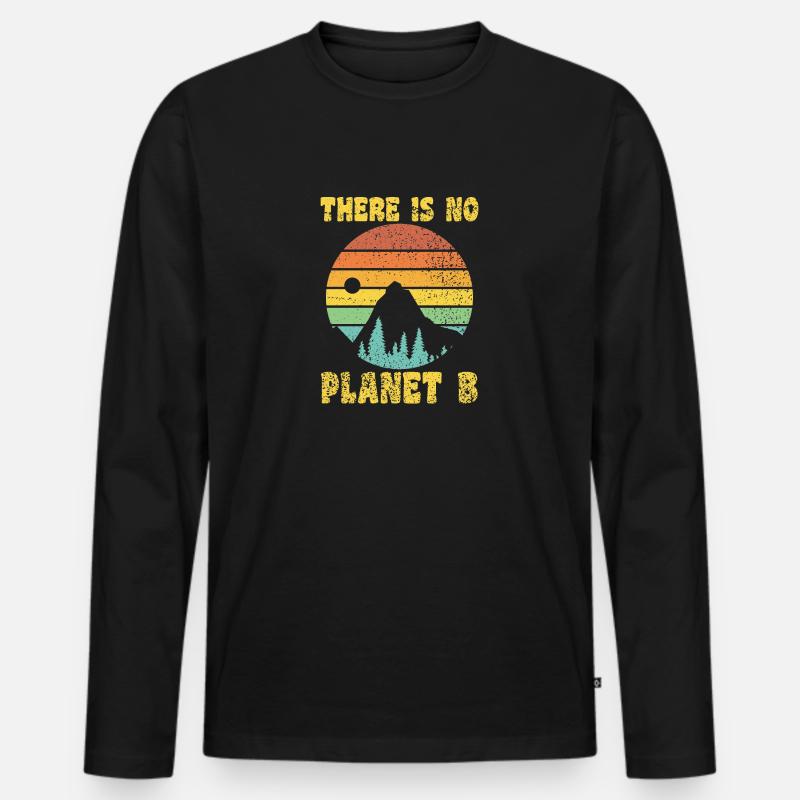 THERE IS NO PLANET B - Männer Premium Bio Langarmshirt - Schwarz