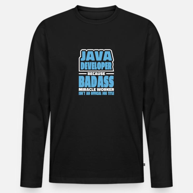 Java Developer Badass - Men's Premium Organic Long Sleeve Shirt - black