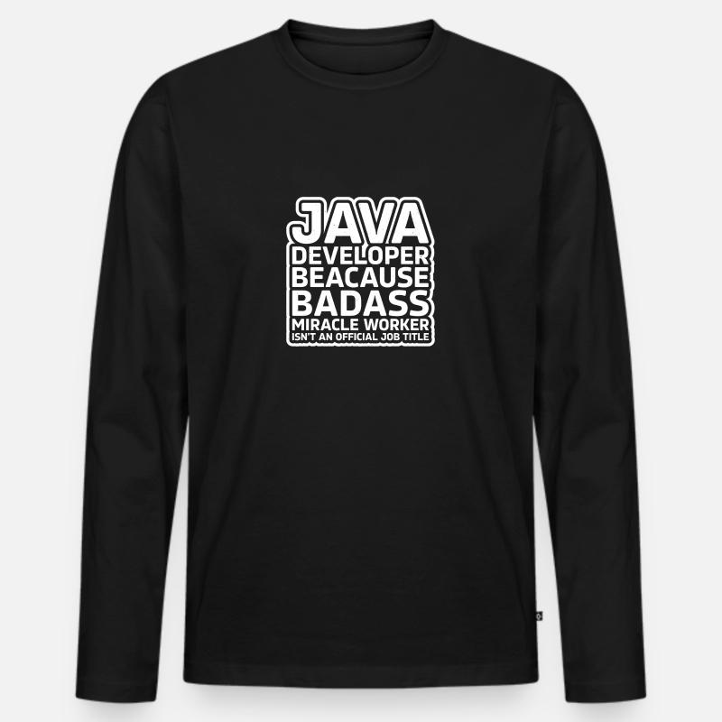 Java Developer Badass - Männer Premium Bio Langarmshirt - Schwarz