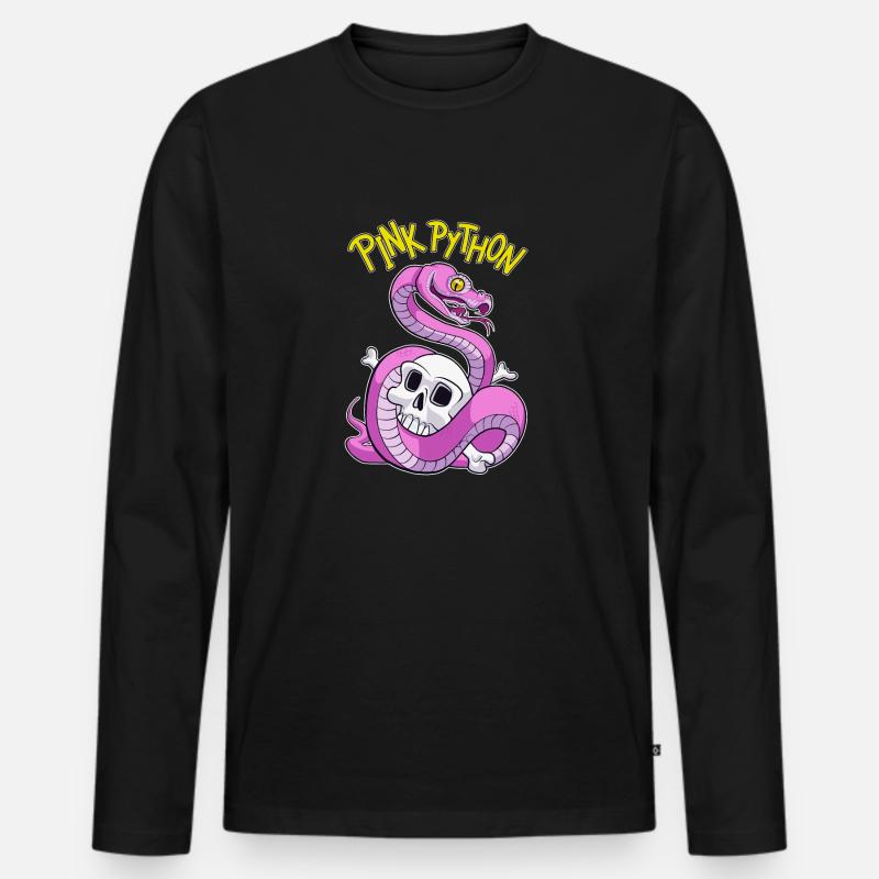 Pink Python - Men's Premium Organic Long Sleeve Shirt - black