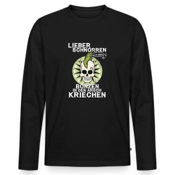 PUNK - Arsch kriechen - Männer Premium Bio Langarmshirt - Schwarz - Vorne - Nico (187cm)