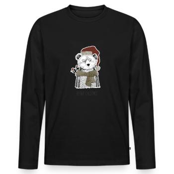 Christmas Bear - Men's Premium Organic Long Sleeve Shirt - black - Front - Nico (187cm)