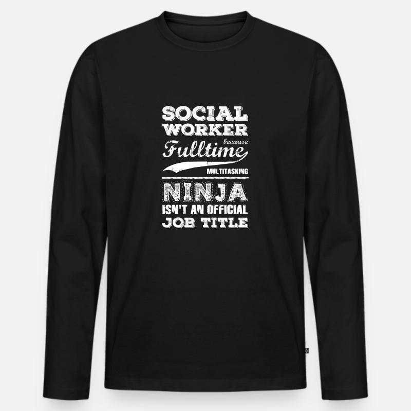 Social Worker - Männer Premium Bio Langarmshirt - Schwarz