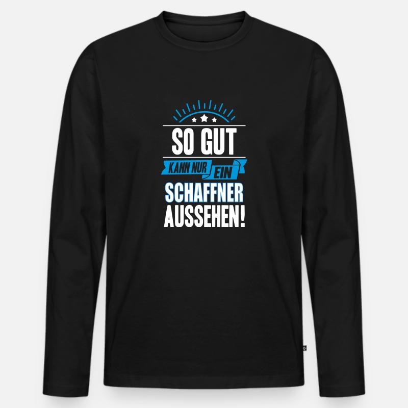 SCHAFFNER - Männer Premium Bio Langarmshirt - Schwarz