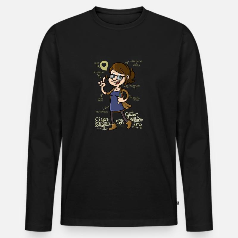 Eigenschaften einer guten Lehrerin (helll) - Männer Premium Bio Langarmshirt - Schwarz