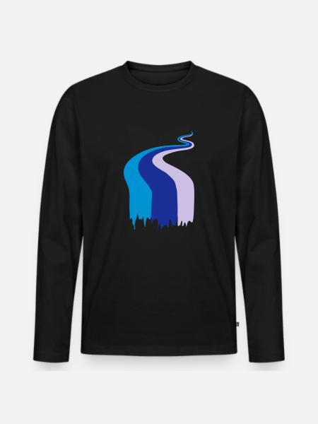 Farbfluss, Fluss, Flow, Fahne - Männer Premium Bio Langarmshirt - Schwarz