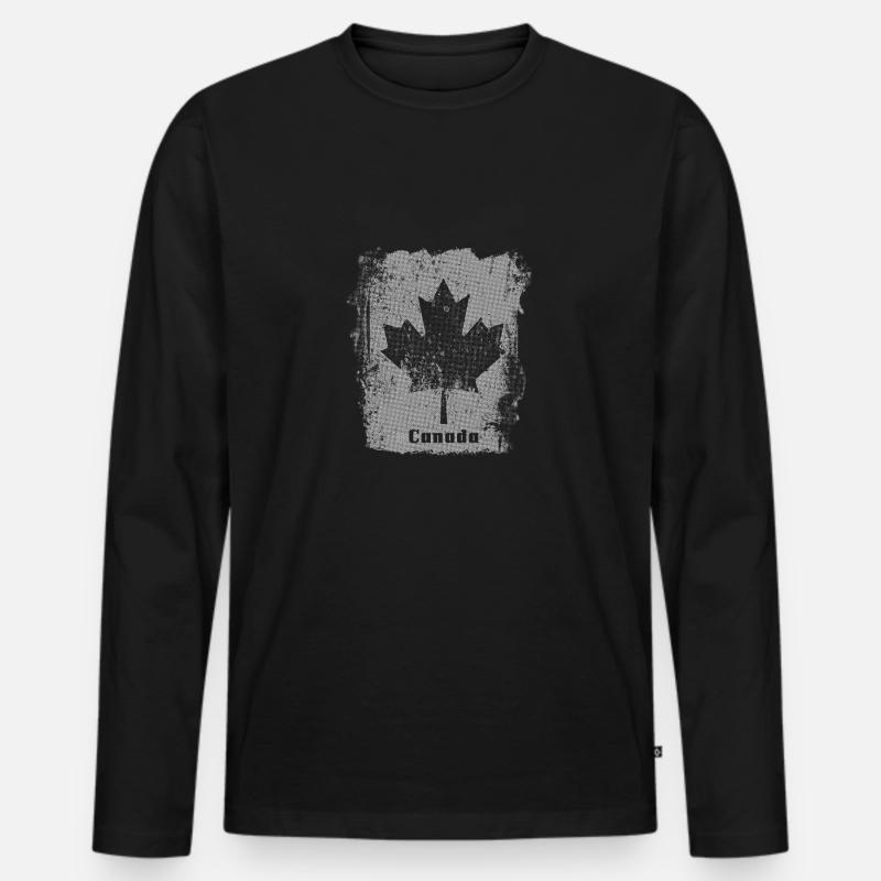 Canada Vintage Flag - Männer Premium Bio Langarmshirt - Schwarz