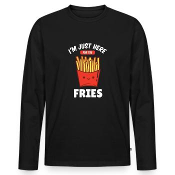 French fries bestseller - Men's Premium Organic Long Sleeve Shirt - black - Front - Nico (187cm)