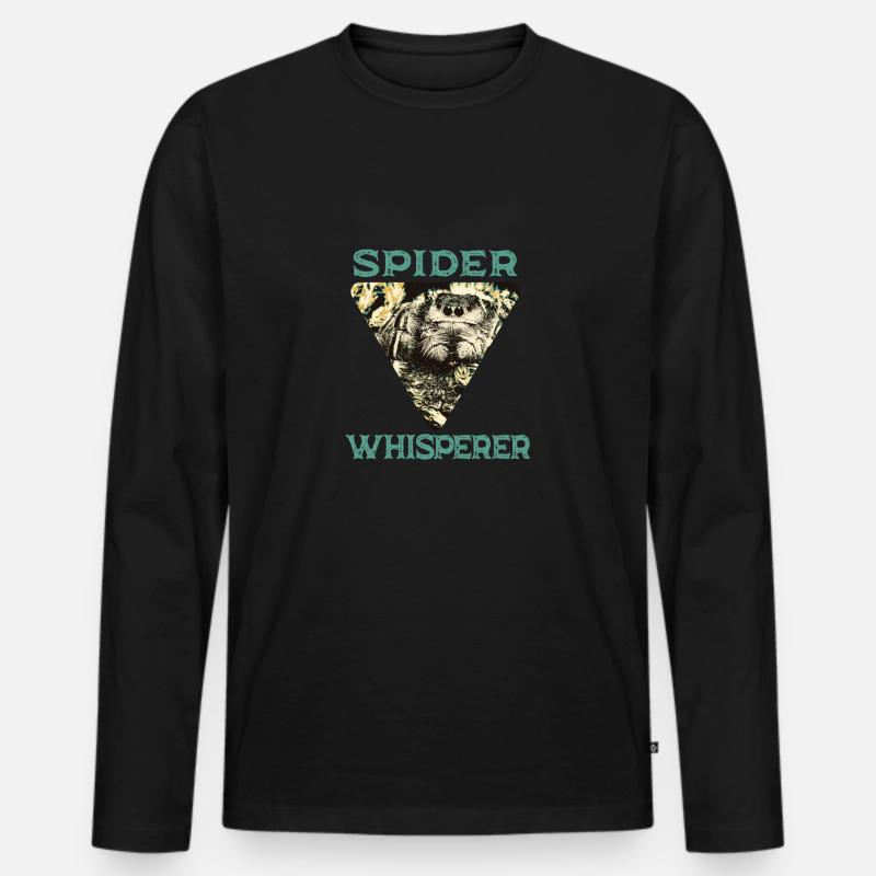 Spider Whisperer - Männer Premium Bio Langarmshirt - Schwarz