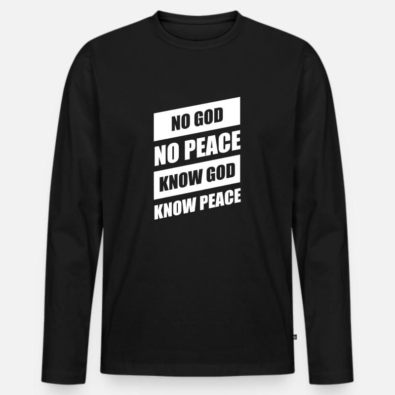 Christliche Sprüche - Männer Premium Bio Langarmshirt - Schwarz