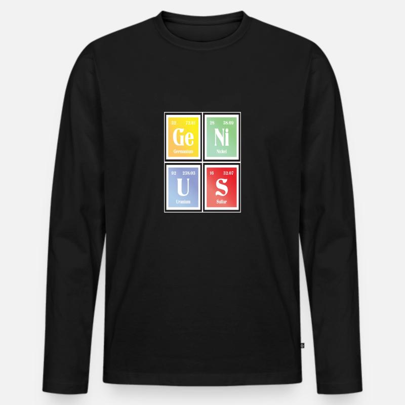 Genius | Periodensystem der Elemente - Männer Premium Bio Langarmshirt - Schwarz