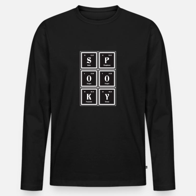 Spooky - Periodensystem der Elemente - Männer Premium Bio Langarmshirt - Schwarz