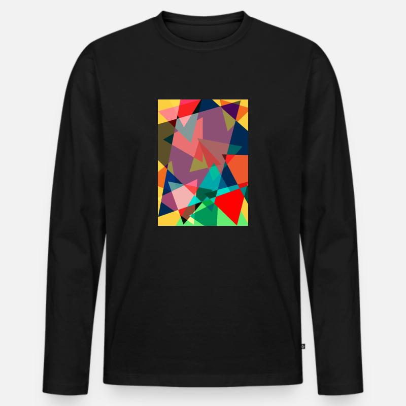 Abstrakte Malerei. Abstrakte Farbe - Männer Premium Bio Langarmshirt - Schwarz