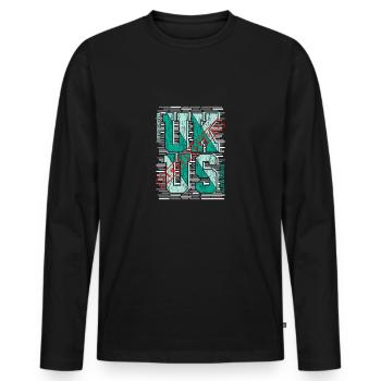 United kingdom ;United states - T-shirt manches longues Premium bio Homme - noir - Devant - Nico (187cm)
