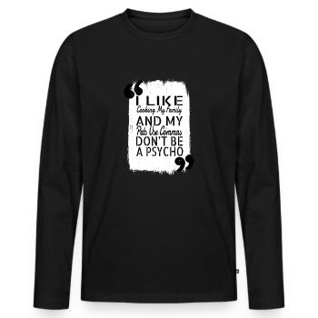 Livre Blagues Happy Blogger Blogging Writer Lecture - T-shirt manches longues Premium bio Homme - noir - Devant - Nico (187cm)
