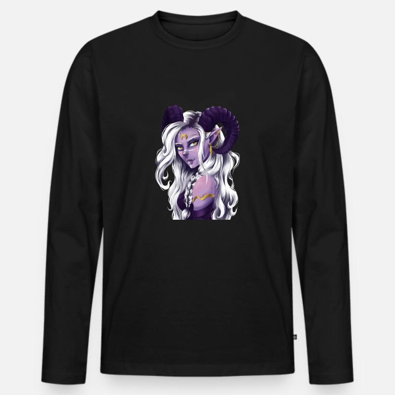 Tieflingsdame - Männer Premium Bio Langarmshirt - Schwarz