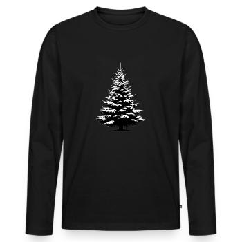 O sapin, sapin, sapin, épicéa, noël couvert de neige - T-shirt manches longues Premium bio Homme - noir - Devant - Nico (187cm)