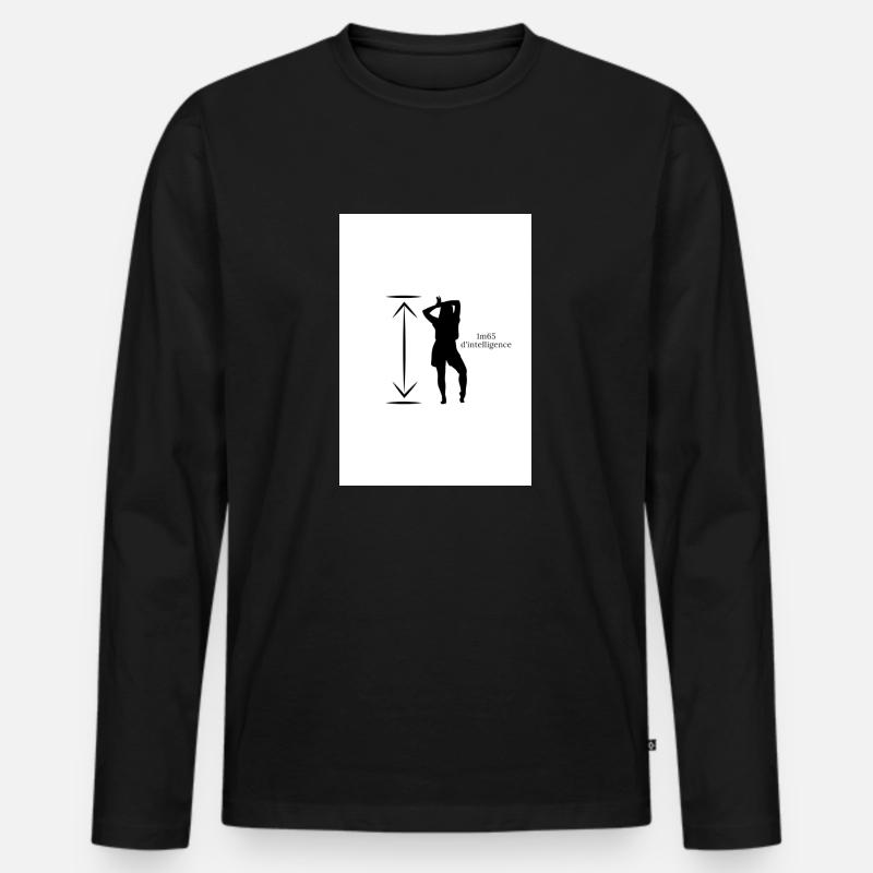 1m65 Intelligenz - Männer Premium Bio Langarmshirt - Schwarz