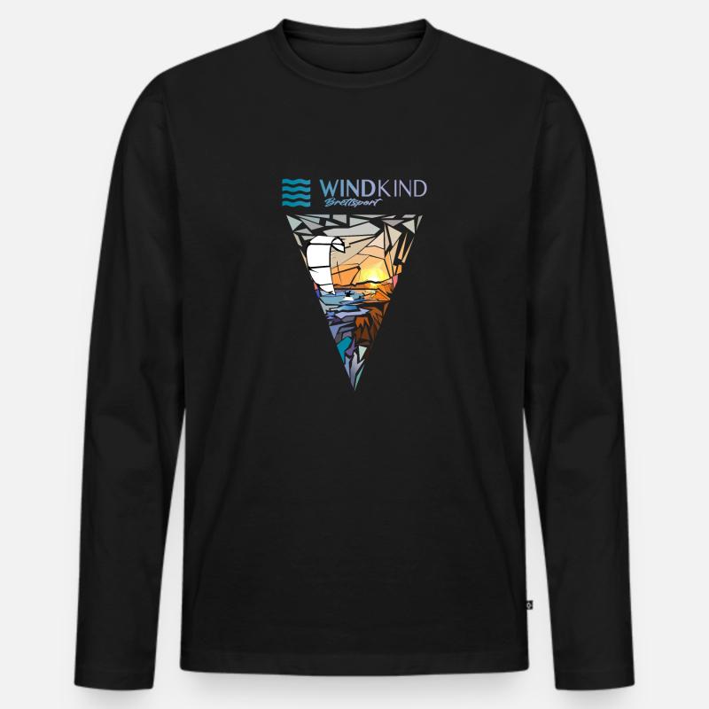 Kitesurfer - Männer Premium Bio Langarmshirt - Schwarz