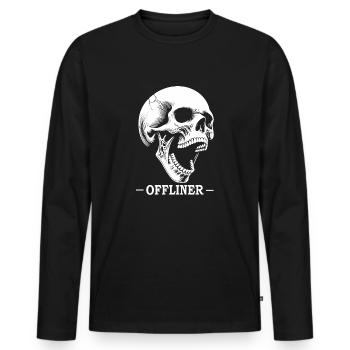 Crâne en pleurs - T-shirt manches longues Premium bio Homme - noir - Devant - Nico (187cm)