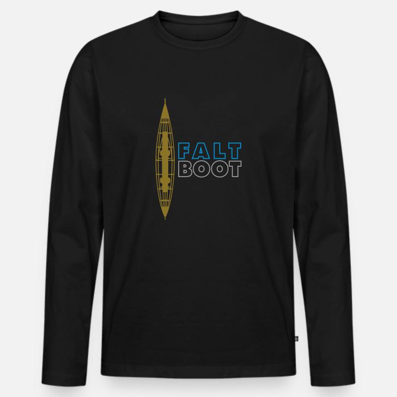 Faltboot - Männer Premium Bio Langarmshirt - Schwarz