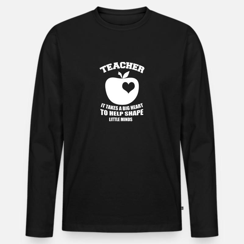 Teacher - Männer Premium Bio Langarmshirt - Schwarz