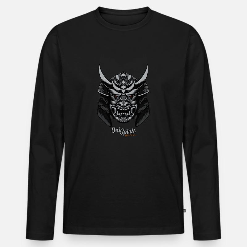Samurai - Männer Premium Bio Langarmshirt - Schwarz