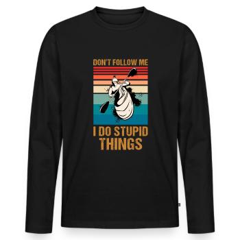 Rowing Paddle Kayak Boat Kayak Sport Paddle Kayak Kayak - Men's Premium Organic Long Sleeve Shirt - black - Front - Nico (187cm)