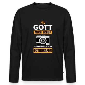 Fotografin Hobbyfotografin Shooting Fotograf - Männer Premium Bio Langarmshirt - Schwarz - Vorne - Nico (187cm)