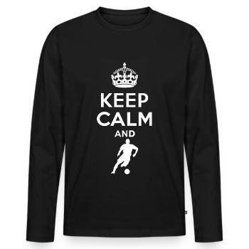 Keep Calm - Fussball - T-shirt manches longues Premium bio Homme - noir - Devant - Nico (187cm)