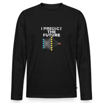 I Predict The Future For Machine Learning - Men's Premium Organic Long Sleeve Shirt - black - Front - Nico (187cm)