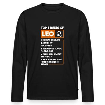 Signe du zodiaque Juillet Superstition - T-shirt manches longues Premium bio Homme - noir - Devant - Nico (187cm)