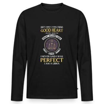 Libra Astrology Superstition Heaven - Men's Premium Organic Long Sleeve Shirt - black - Front - Nico (187cm)