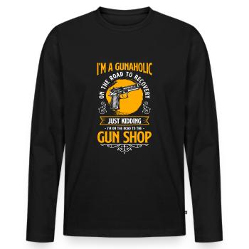 Weapon Shot Gun Owner Sports Shooting - Men's Premium Organic Long Sleeve Shirt - black - Front - Nico (187cm)