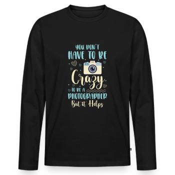 Photographe Photographie Objectif Appareil photo numérique - T-shirt manches longues Premium bio Homme - noir - Devant - Nico (187cm)
