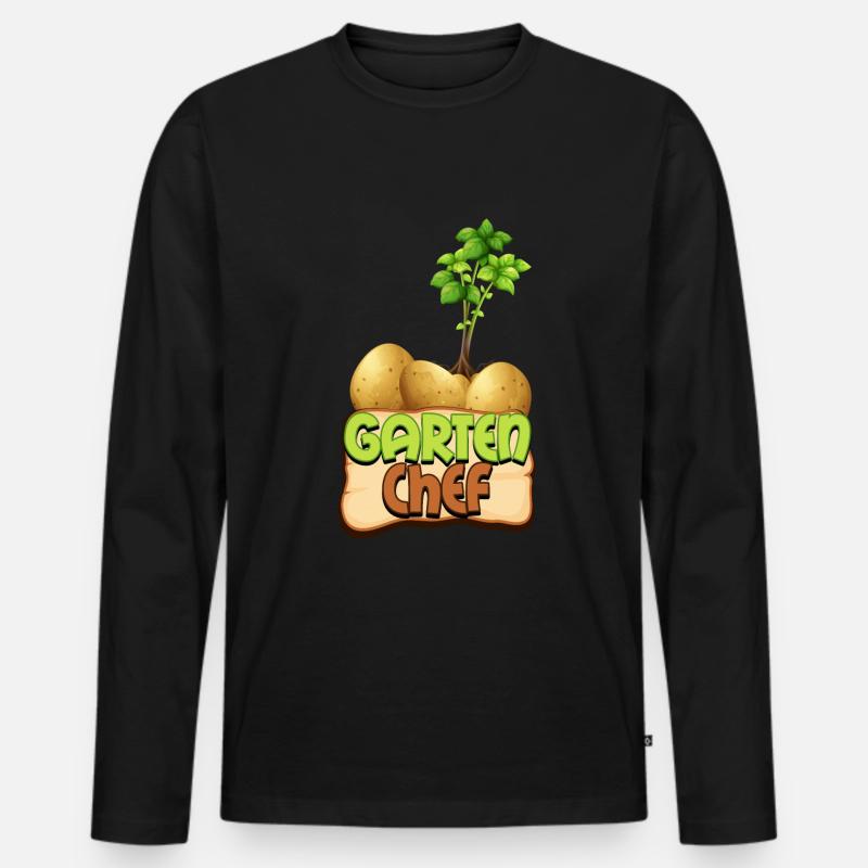 Lustiges Gärtner Spruch Design - Männer Premium Bio Langarmshirt - Schwarz